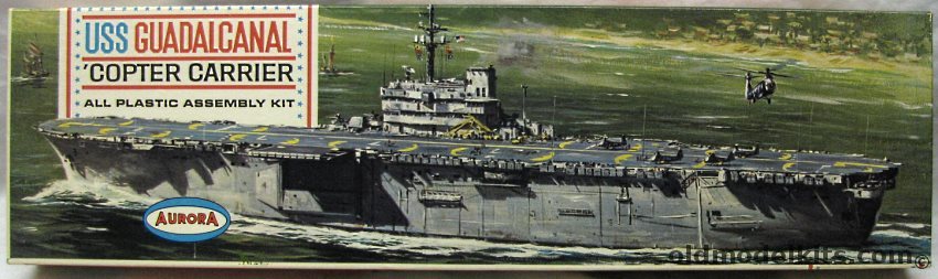 Aurora 1/600 USS Guadalcanal Helicopter Carrier, 718-150 plastic model kit